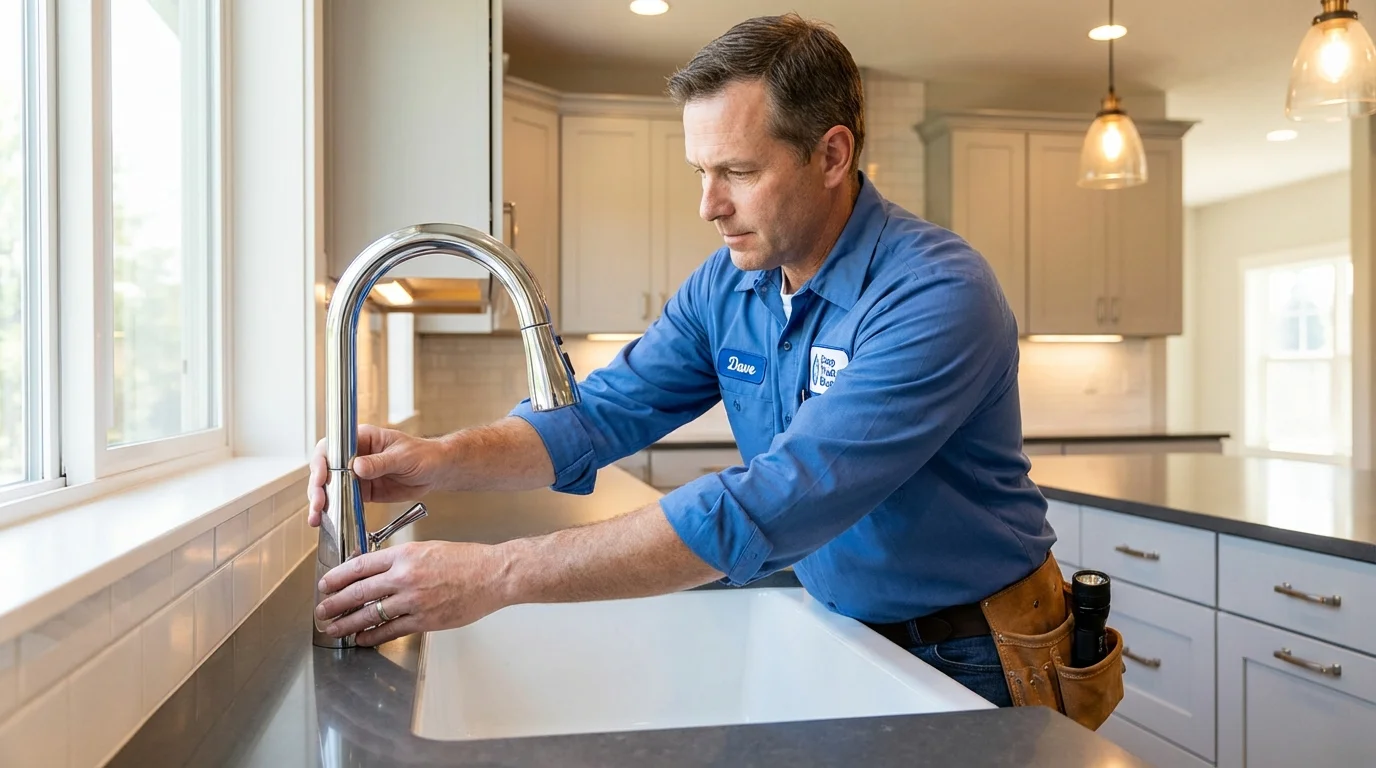 Kitchen faucet installation by Johns Plumbing LLC in Oley